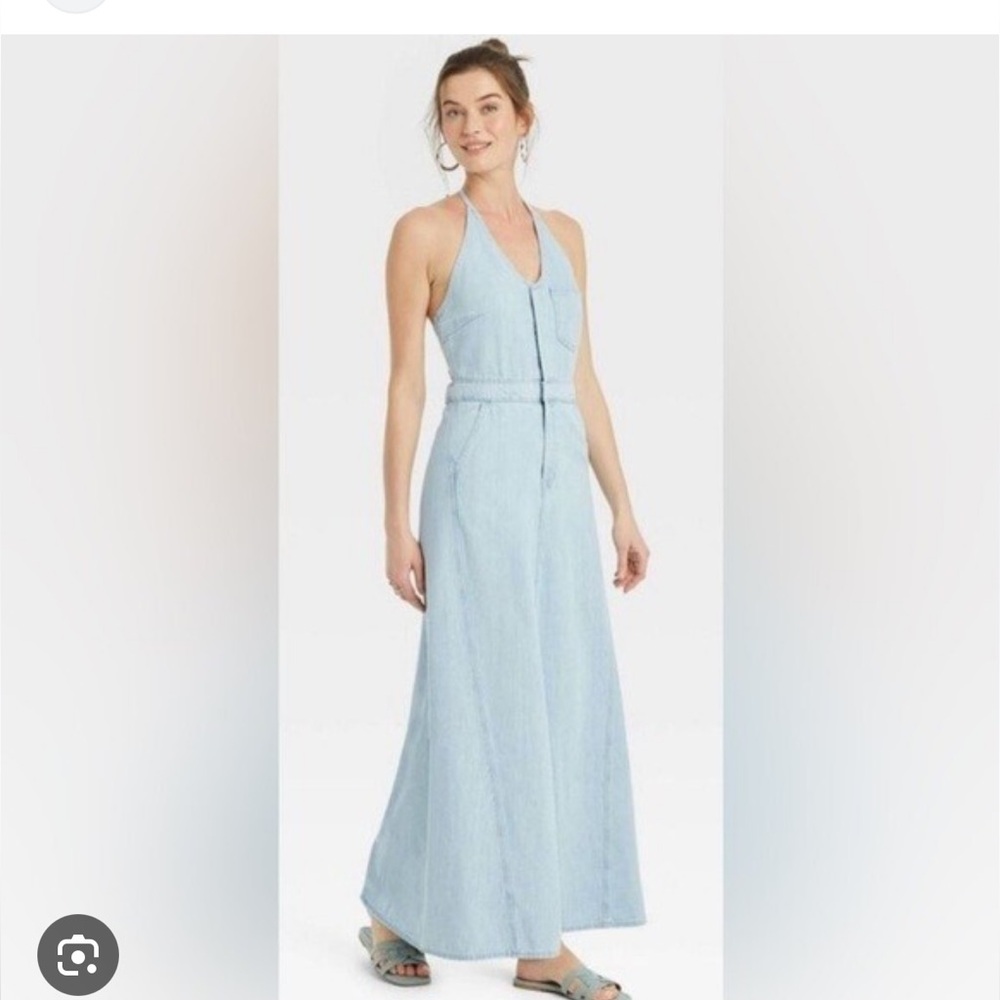 Universal Thread Sky Blue Denim Maxi Dress